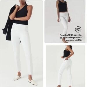 Spanx On-the-go White Ankle Slim Straight Pants